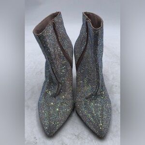 Gianni Bini Glittering Silver Ankle Boots